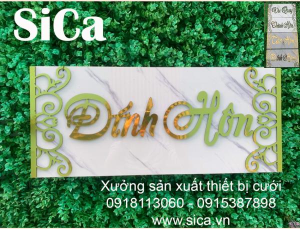 Bảng tên ĐÍNH HÔN treo cổng cưới chất liệu Vân Đá