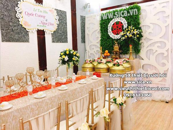 Sản xuất thiết bị trang trí bàn thờ gia tiên đám cưới