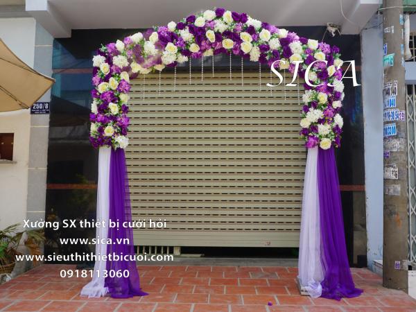 Địa chỉ bán cổng hoa đám cưới mới đẹp màu tím