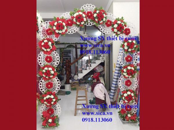 Cổng hoa đám cưới CNC hoa văn