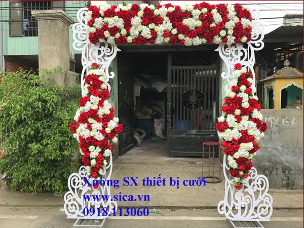 Cổng hoa đám cươi CNC hoa văn, mới đẹp