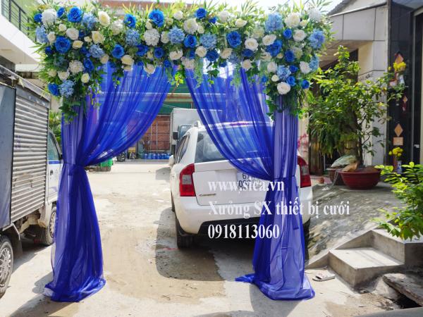 Bán công hoa đám cưới chân voan xanh bích