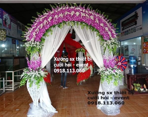 cung cấp mua ban Cổng hoa đám cưới lan tím trắng