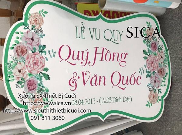 bảng tên cô dâu chú rẻ cho lễ vu quy