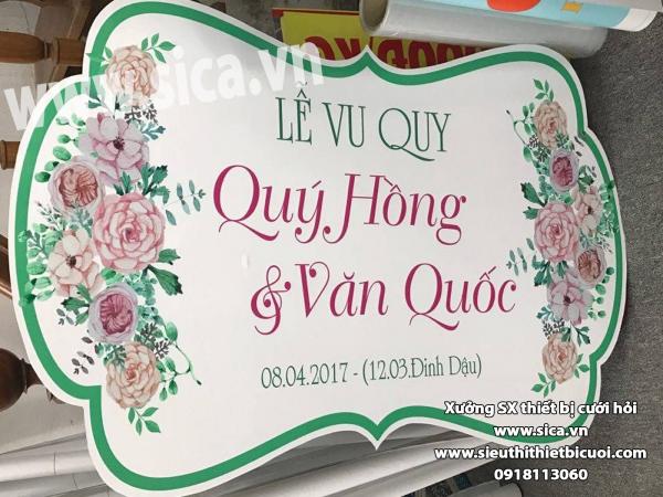 Sản xuất bảng tên cô dâu chú rể đẹp