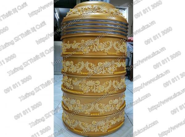 Mâm quả vàng trang trí ren