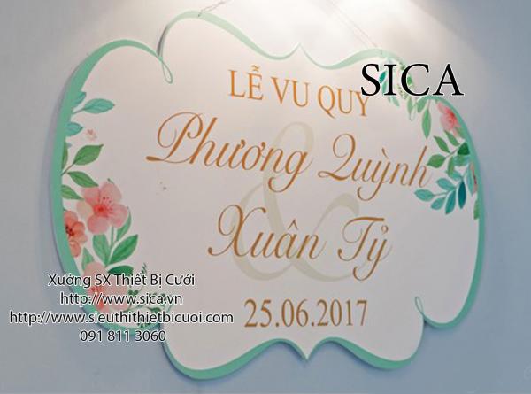 bàng tên thiết  kế sang trọng cho lễ cưới