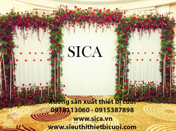 Bán backdrop đi màu hoa tông đỏ