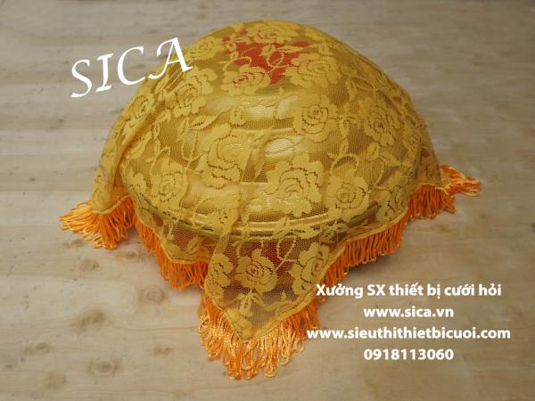 Khăn phủ mâm quả chất liệu ren