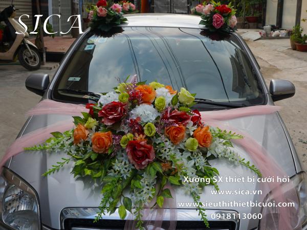 Nơi sản xuất hoa trang trí xe cưới đẹp