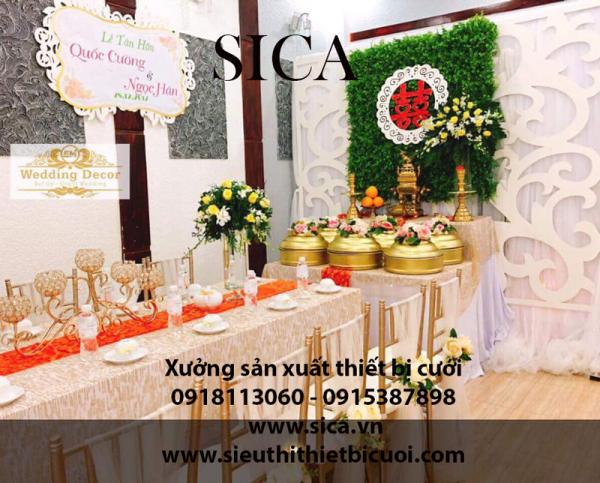Bán rèm màn khăn bàn trang trí gia tiên đám cưới
