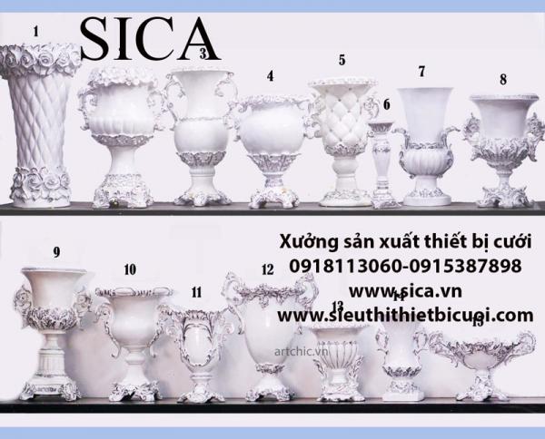 Bình hoa cổ điển chất liệu composite