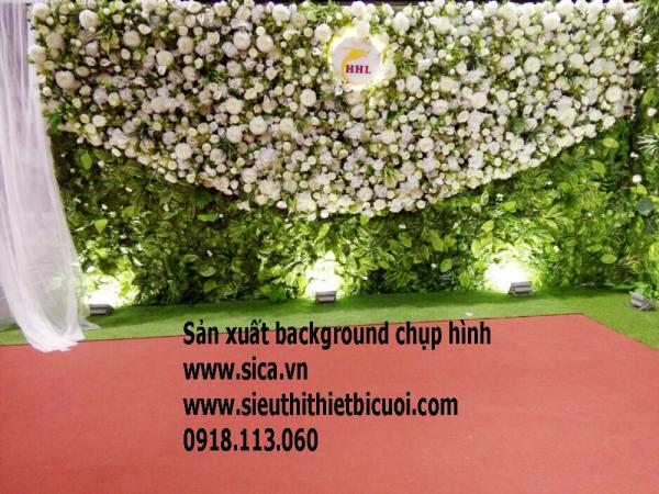 Thiết kế backdrop hoa vải cao cấp