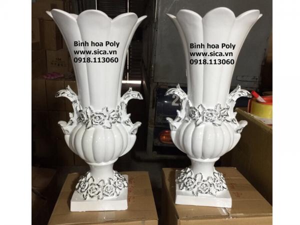 Binh cắm hoa nghệ thuật loa kèn trắng