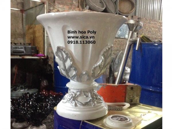 Bình cắm hoa nghệ thuật hình chiếc tách trắng