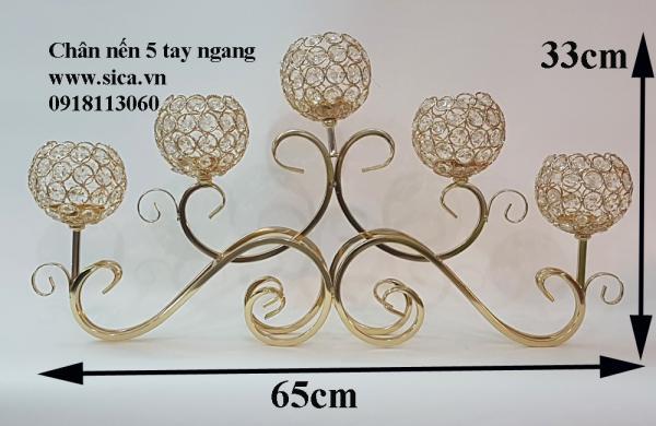 Chân nến ngang 5 tay