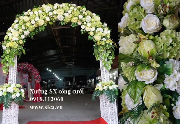 Cổng cưới lục bình đôi - xanh cốm
