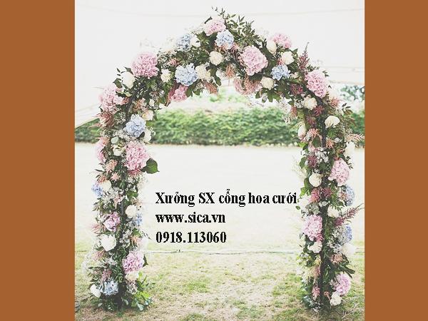 Cổng hoa đám cưới phong cách tự nhiên