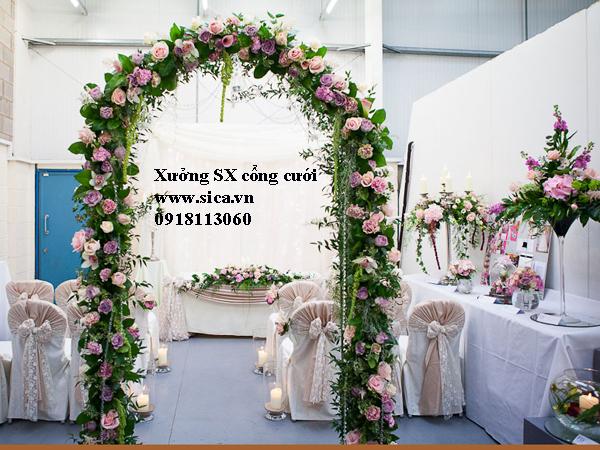Cổng hoa đám cưới sân vườn đẹp