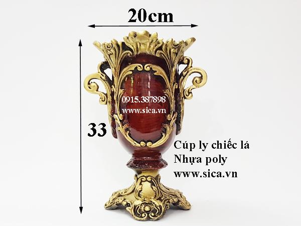 Bình hoa nhựa poly hình chiếc lá màu nâu