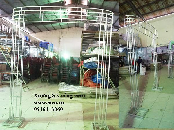 Khung cổng cưới đầu vòng chưa kết hoa