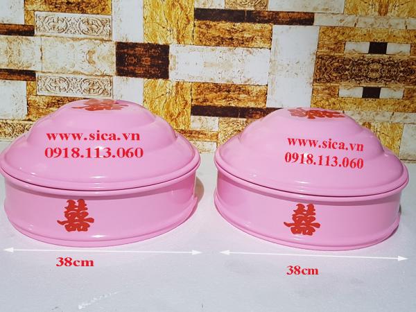 Mâm quả màu hồng 38cm
