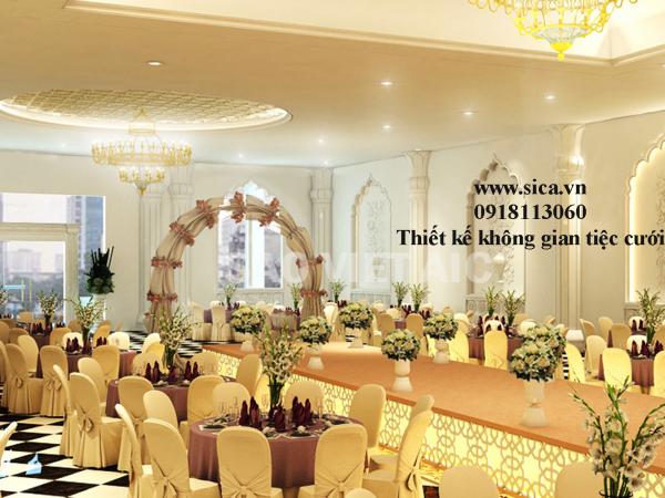 Thiết kế nội thất trang trí nhà hàng tiệc cưới