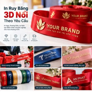 In Ruy Băng 3D Nổi Theo Yêu Cầu, In Logo Thương Hiệu