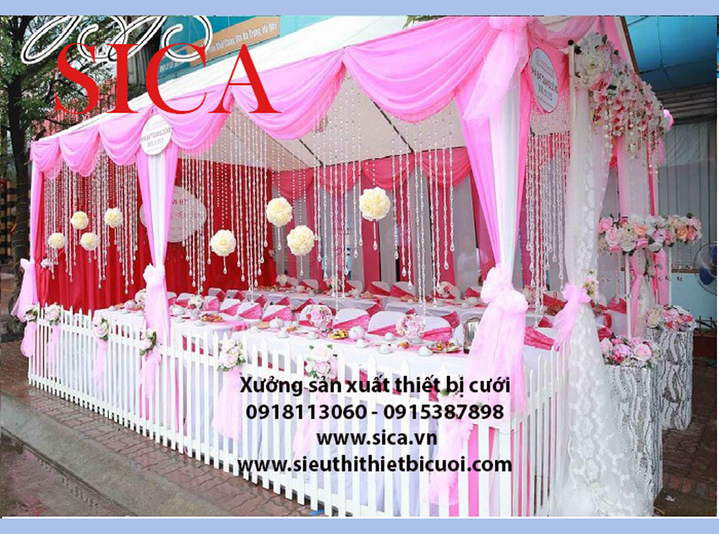 Chổ bán rạp cưới và rèm màn trang trí