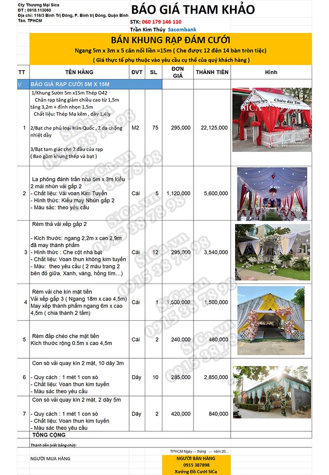 Xưởng may rèm màn sự kiện đám cưới