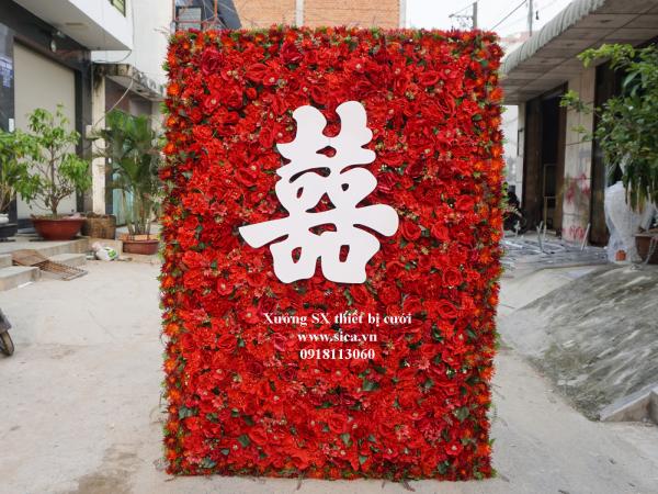 thiết kế hoa bàn gia tiên ngày cưới